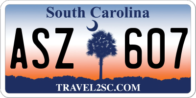 SC license plate ASZ607