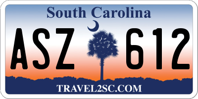SC license plate ASZ612