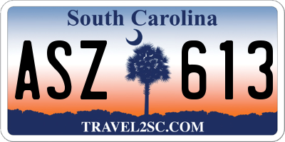 SC license plate ASZ613