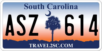 SC license plate ASZ614
