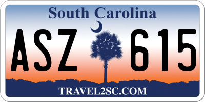 SC license plate ASZ615