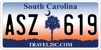 SC license plate ASZ619
