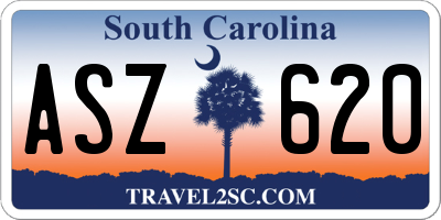 SC license plate ASZ620