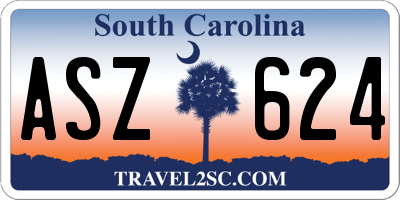 SC license plate ASZ624