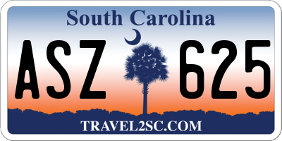 SC license plate ASZ625
