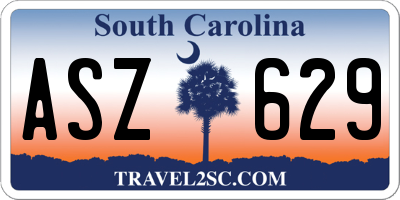 SC license plate ASZ629