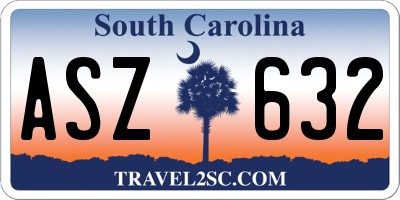 SC license plate ASZ632