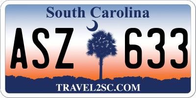 SC license plate ASZ633