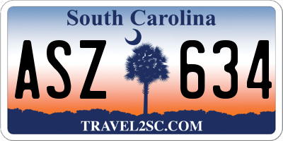 SC license plate ASZ634