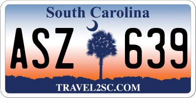 SC license plate ASZ639
