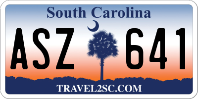 SC license plate ASZ641