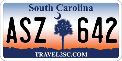 SC license plate ASZ642