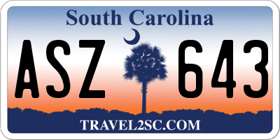 SC license plate ASZ643