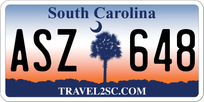 SC license plate ASZ648