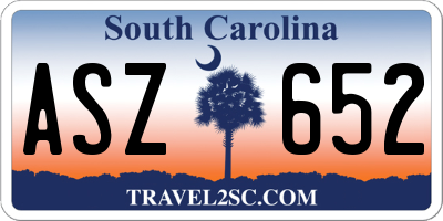 SC license plate ASZ652
