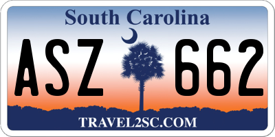 SC license plate ASZ662