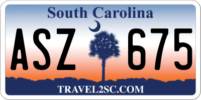 SC license plate ASZ675