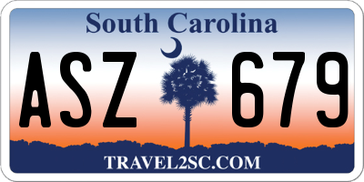 SC license plate ASZ679
