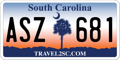 SC license plate ASZ681