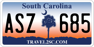 SC license plate ASZ685