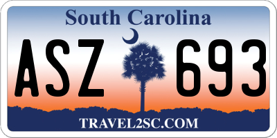 SC license plate ASZ693