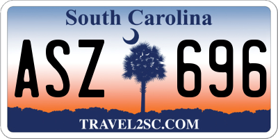 SC license plate ASZ696
