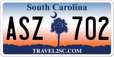SC license plate ASZ702