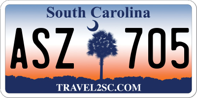 SC license plate ASZ705