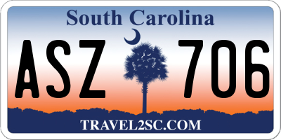 SC license plate ASZ706