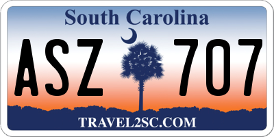 SC license plate ASZ707
