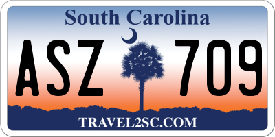 SC license plate ASZ709