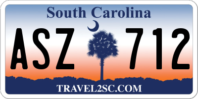 SC license plate ASZ712