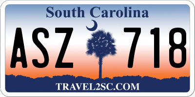 SC license plate ASZ718