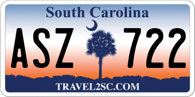 SC license plate ASZ722