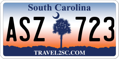 SC license plate ASZ723