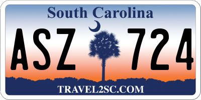 SC license plate ASZ724