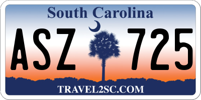 SC license plate ASZ725