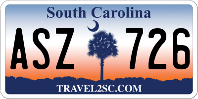 SC license plate ASZ726