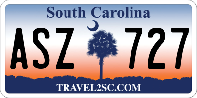 SC license plate ASZ727
