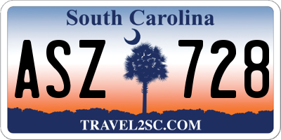 SC license plate ASZ728