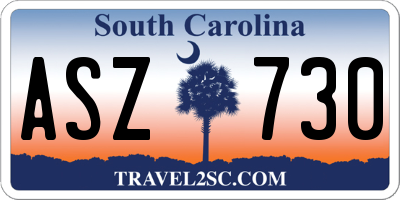 SC license plate ASZ730
