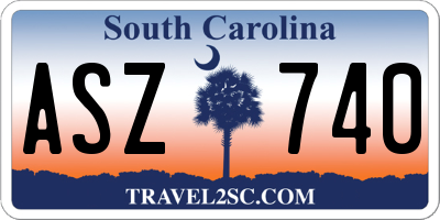 SC license plate ASZ740