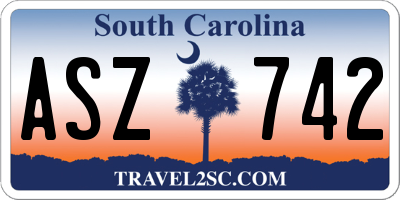 SC license plate ASZ742