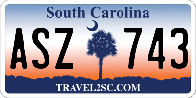 SC license plate ASZ743