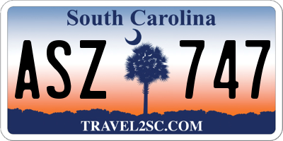 SC license plate ASZ747