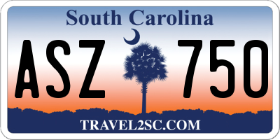 SC license plate ASZ750