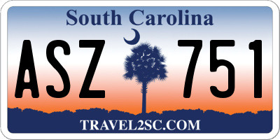 SC license plate ASZ751