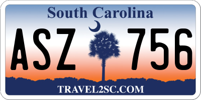 SC license plate ASZ756