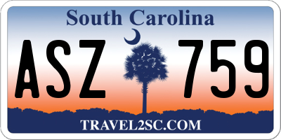 SC license plate ASZ759