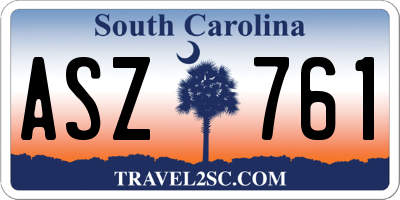 SC license plate ASZ761